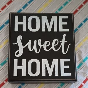 Black and White 'Home Sweet Home' Sign NIB